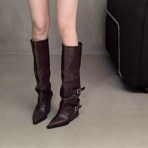 Elegant Brown Knee-High Women's Boots